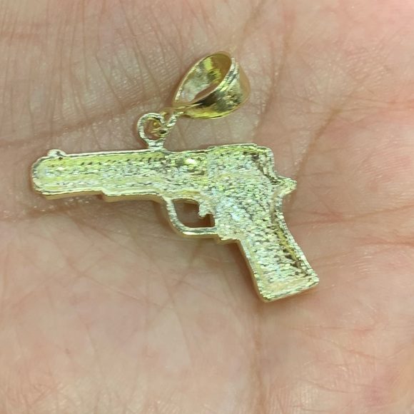 New Gold plated Gun Pendant